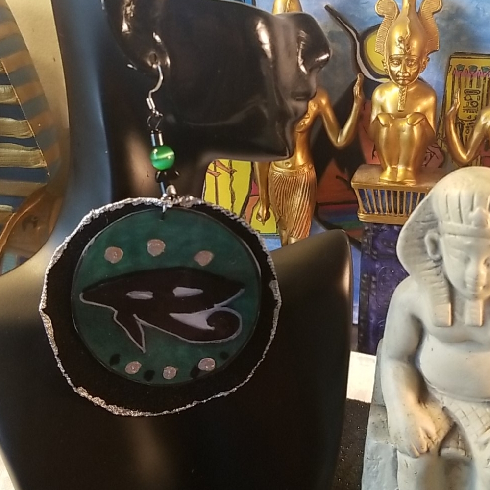 Eye of Horus earrings,  eye of horus paper jewelry